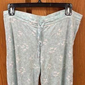 Victoria’s Secret Deer Snowflake Glitter Sleep Pants Pajamas Winter Holiday M